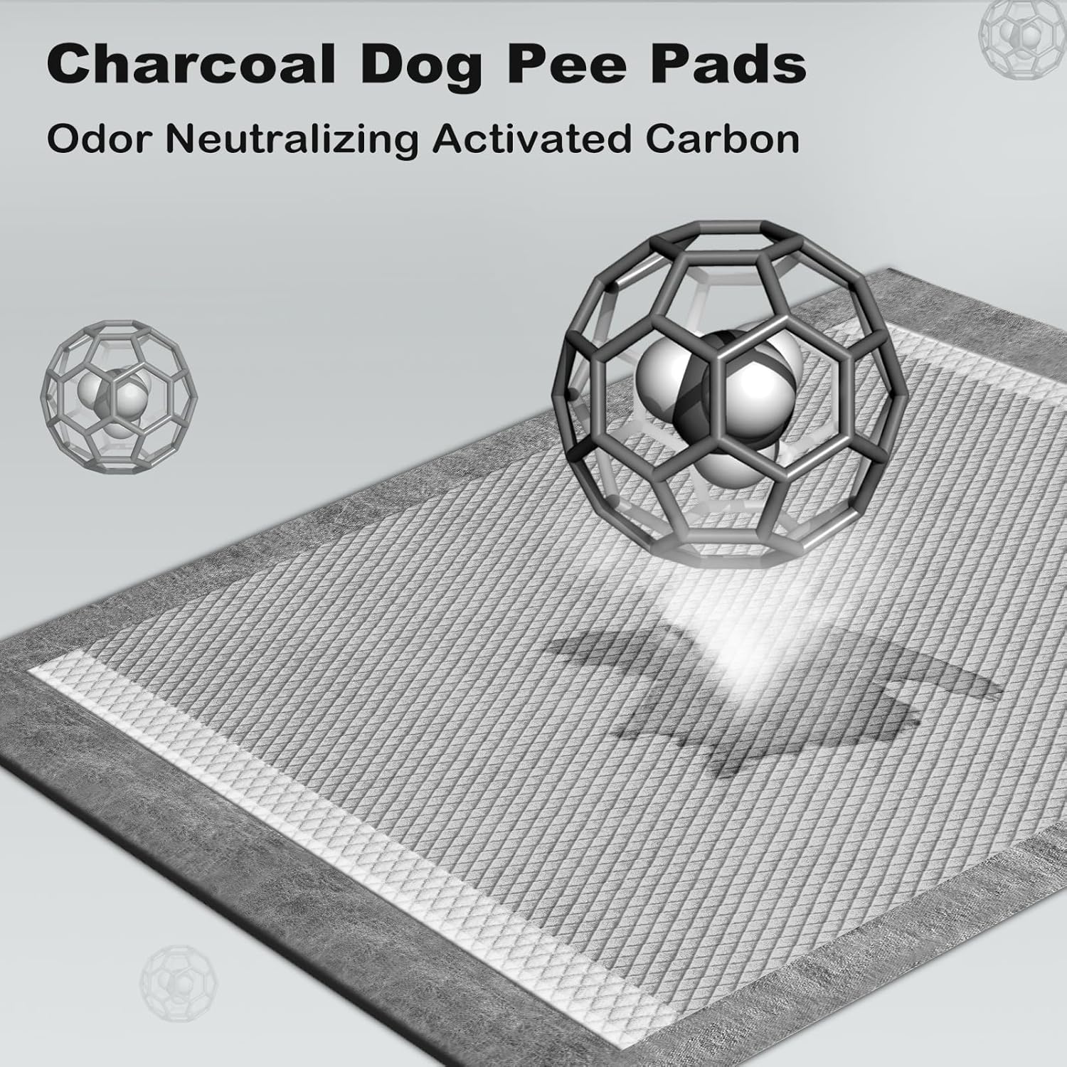 Charcoal Dog Pee Pads 23x24in, 50 Count B678