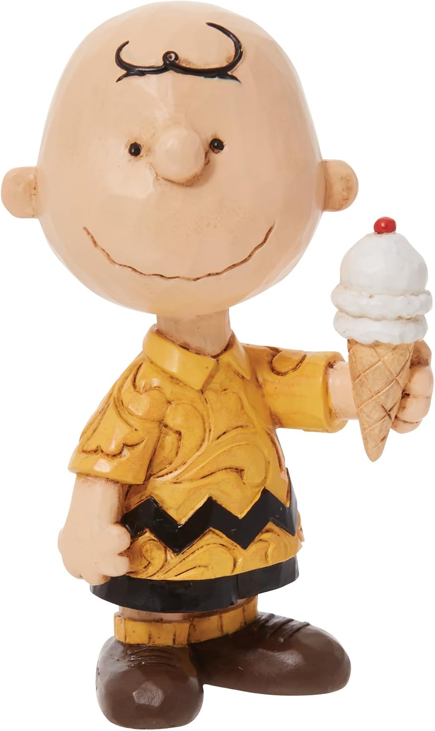 Enesco Jim Shore Peanuts Mini Charlie Brown with Ice Cream Figurine 3 Inch