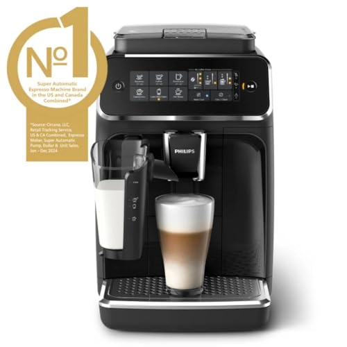 Philips 3200 Series Fully Automatic Espresso Machine with LatteGo, Black (EP3241/54) U11280
