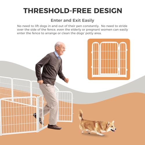 FXW Homeplus Dog Playpen 40" Height for Large Dogs, White M84616