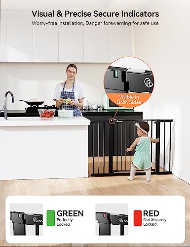COMOMY 36" Extra Tall Baby Gate for Stairs, Auto Close, Black Q468124