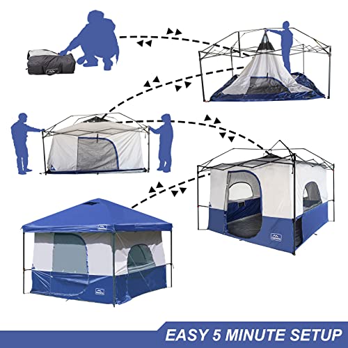 KAMPKEEPER Camping Inner Tent for 10x10 Straight Leg Canopy, Vented Roof, Khaki M60374