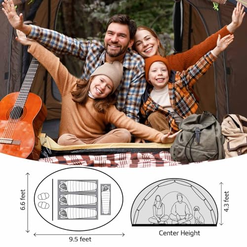 4 Person Pop Up Tent Waterproof Automatic Setup for Camping E652949