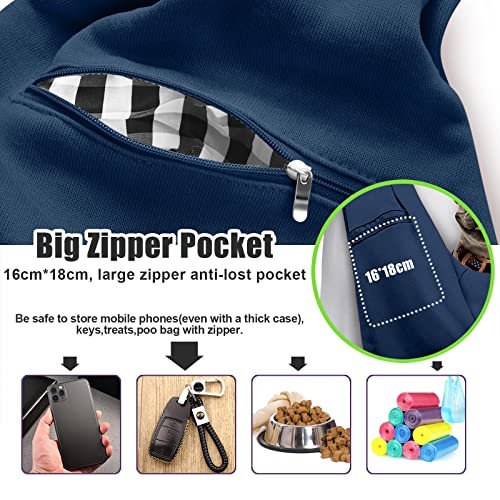 Tomkas Small Dog Sling Carrier - Adjustable Strap, Zip Pocket, Black K176