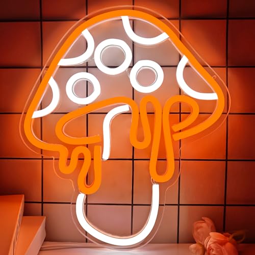 Mushroom Neon Sign Dimmable LED Night Light Wall Art for Bedroom Decor O27662
