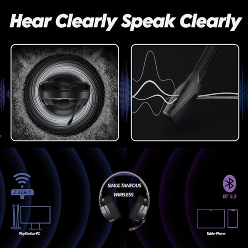 NUBWO G06 Dual Wireless Gaming Headset with Microphone for PS5, PS4, PC O599