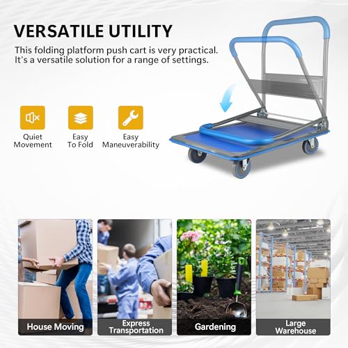 Foldable Push Cart Dolly 330 lbs Capacity Heavy Duty N9648