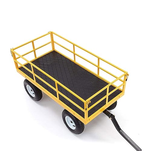 Gorilla Carts Steel Utility Wagon with Removable Side Panels, 1000 lb Capacity, Gray U674568