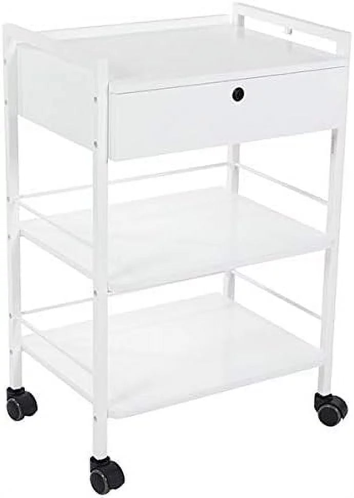 Pro Medical Dental Mobile Utility Cabinet Cart with Steel Frame and One Drawer L7394