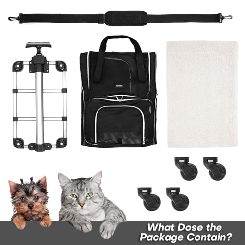 BAGLHER Dog Carrier Bag with Wheels, Airline Approved, Purple F84558