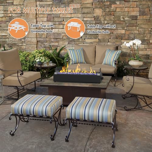28-inch Table Top Propane Fire Pit with Wind Glass Shield, Black X28414