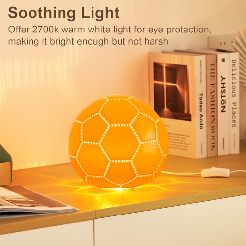 BOHON Mushroom Lamp, Ceramic Bedside Nightstand Light, Pink, LED Bulb Included T88188