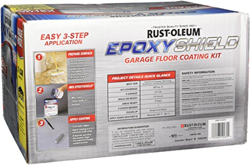Rust-Oleum EPOXYSHIELD Garage Floor Coating Kit, 1 Car, Gloss Gray W372848