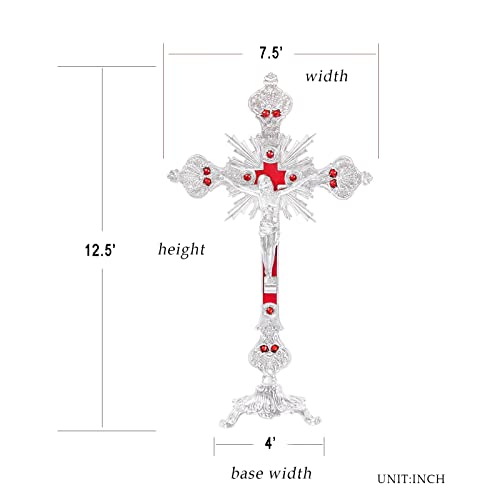 Metal Standing Crucifix Golden Tabletop Catholic Jesus Cross for Home Chapel Decoration D839