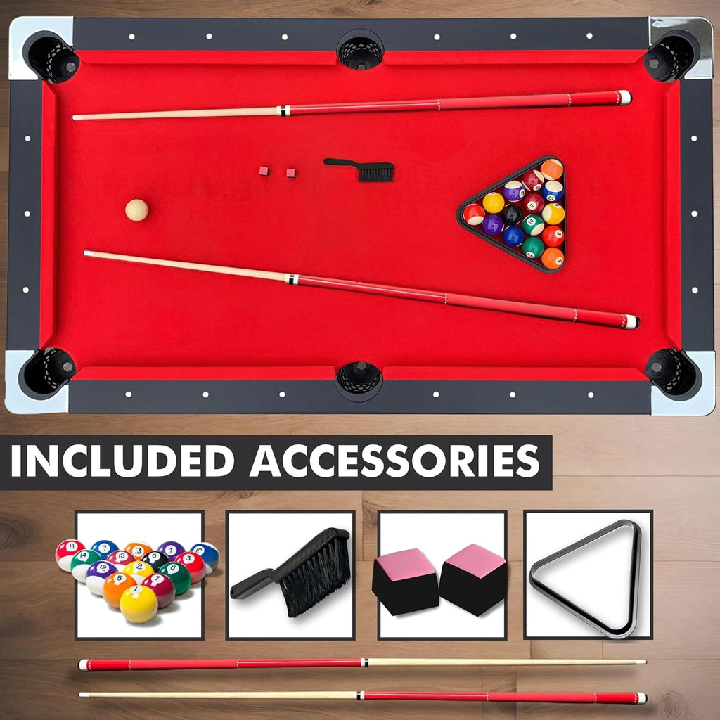 6 FT Portable Pool Table Set with Accessories A7971