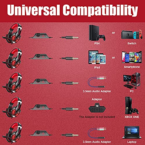 BENGOO G9000 Stereo Gaming Headset for PS4 PC Xbox One PS5, Noise Cancelling Over Ear with Mic U80966