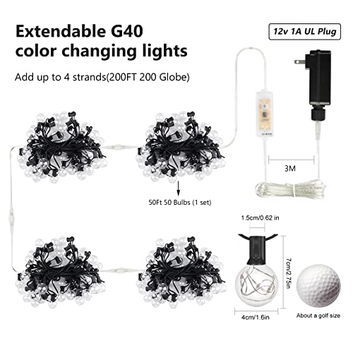 G40 LED Outdoor String Lights 30FT Connectable Waterproof with Remote I154