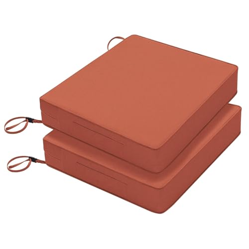 Favoyard Patio Chair Cushions 19 x 19 x 3 Inch Waterproof Outdoor Set of 2, Beige Q67095