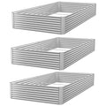 3 Pack Galvanized Raised Garden Bed Outdoor,Metal Garden Bed for Vegetables,Above Ground Garden Box for Flower,Steel Raised Beds for Gardening-36x18 inch
