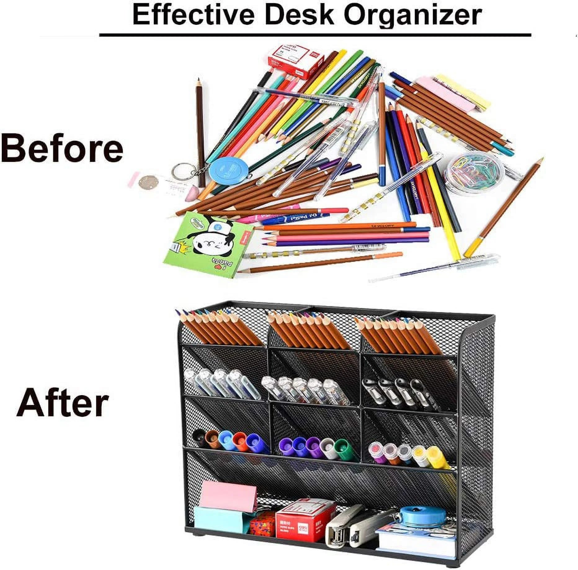Hometimes Desk Organizer Multi-Functional Pen Holder Storage Rack O16298