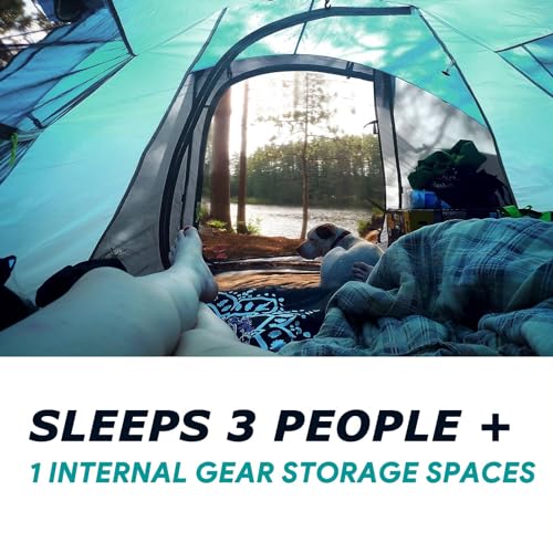 4 Person Pop Up Tent Waterproof Automatic Setup for Camping E652949