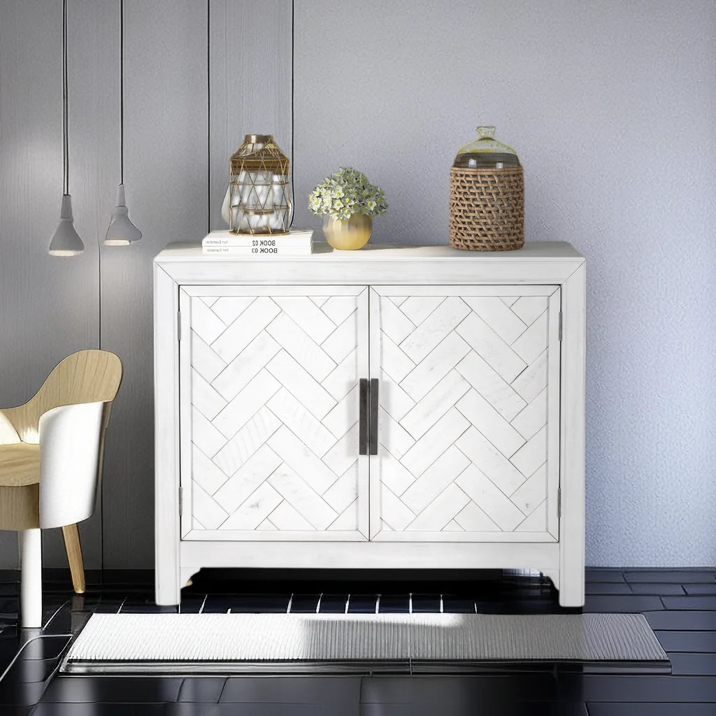 40 inch Accent Cabinets with Unique Design Doors,Small Storage Cabinet with Adjustable Shelves,Sideboard Buffet Cabinet Suitable for Entryway,Living Room and Study Room,Antique