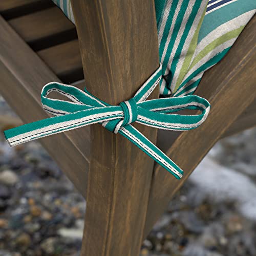 Arden Outdoor Dining Chair Cushion, 20 x 20, Rain-Proof, Peacock Blue Green Texture J4105