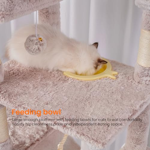 Heybly Gothic Cat Tree, 78 inch Multi-Level Cat Tower with Perches and Scratching Board H110