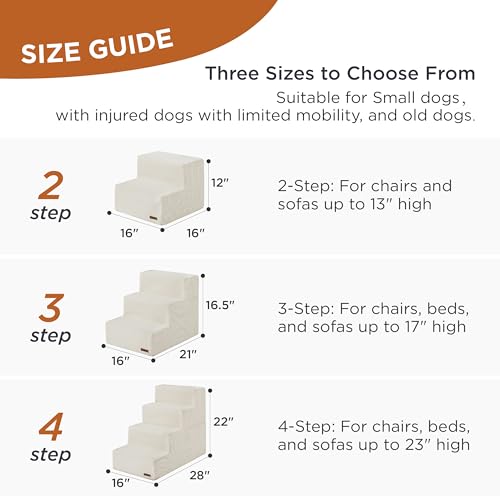 Lesure Dog Stairs for High Beds, Extra Wide 4-Steps with Non-Slip Bottom, Grey X63439