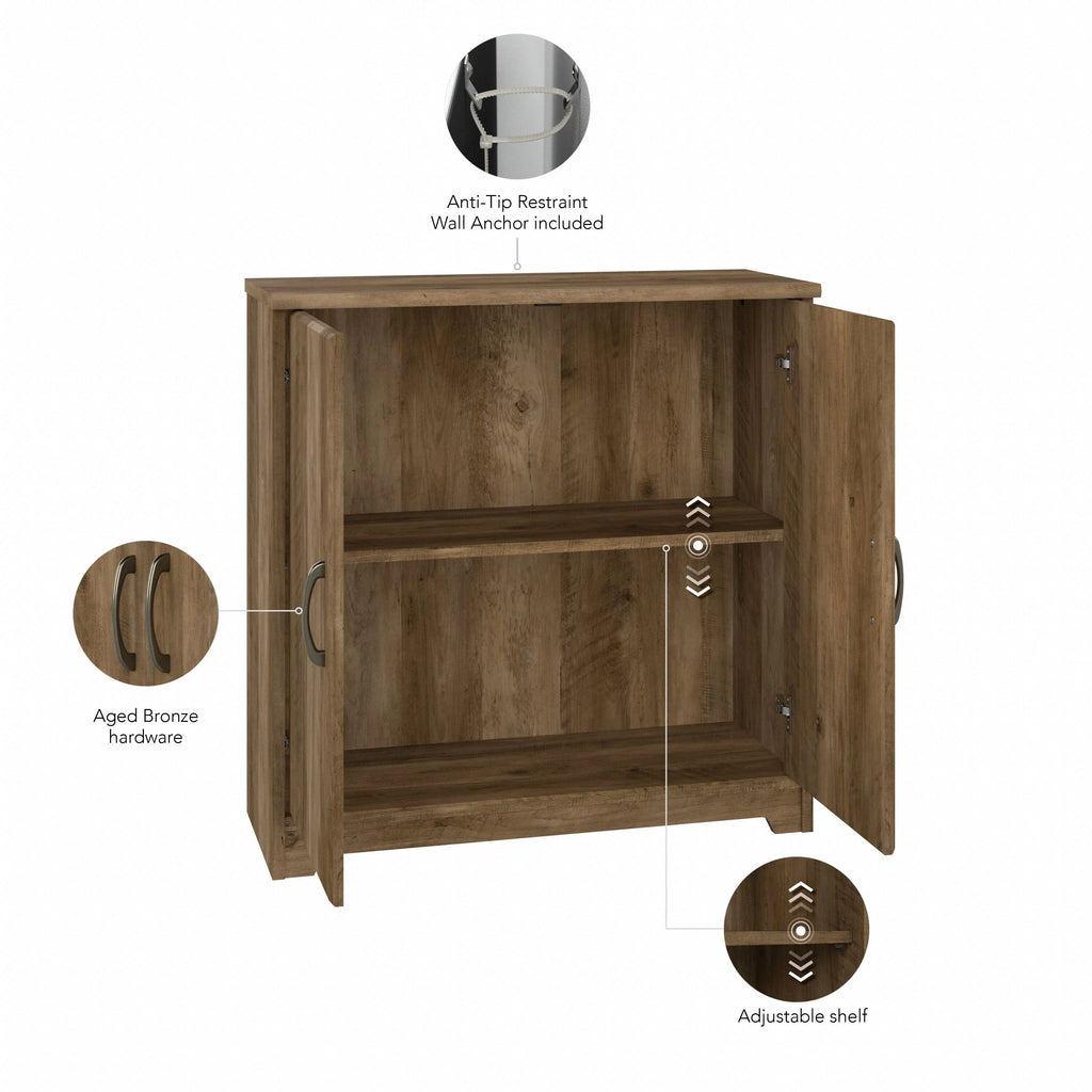 Bush Furniture Cabot Small Storage Cabinet in Reclaimed Pine T702