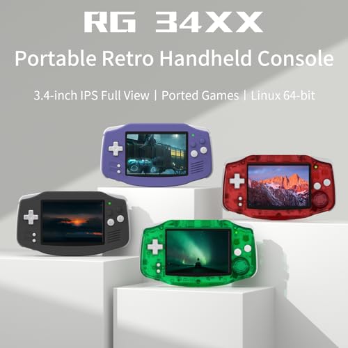RG34XX Retro Handheld Game Console 3.4" IPS Screen 32G Linux 64-bit System with Protecting Bag (Indigo) H435680