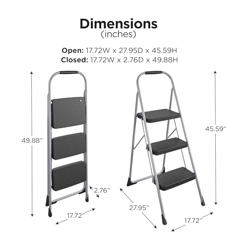 COSCO 2-Step Steel Step Stool, Gray Q61005