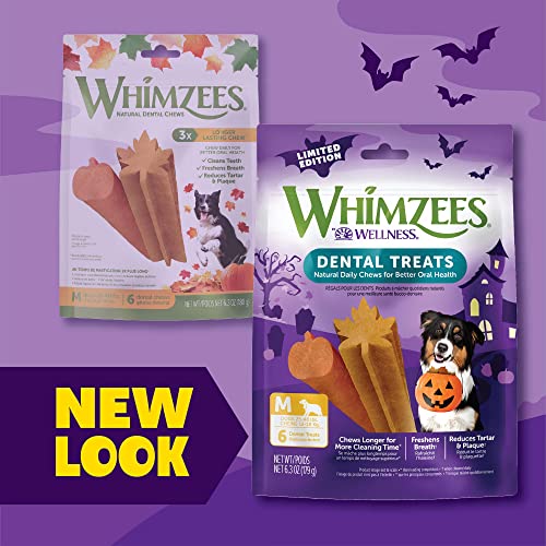 Whimzees by Wellness Halloween Natural Dental Chews for Dogs, Grain-Free, Medium, 24 count I236260