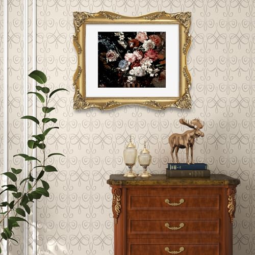 Black Vintage Picture Frame with Mat for 5x7 or 8x10 Photos E9622