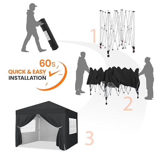 Yaheetech 10x10 Pop Up Canopy with 4 Removable Sidewalls, White F109731
