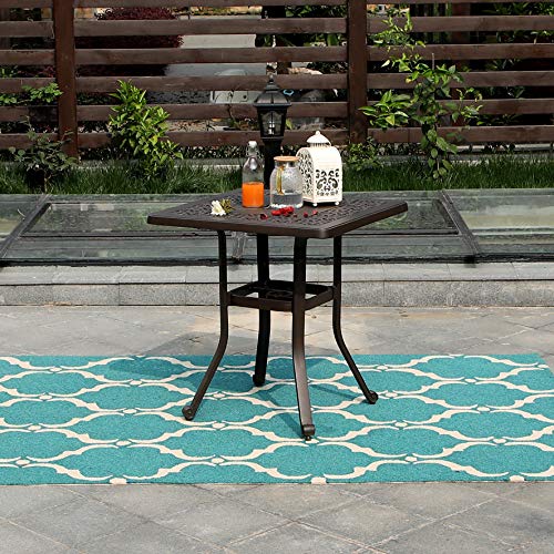 PHI VILLA Cast Aluminum Rectangular Patio Dining Table for 6, 64" x 37" N457649