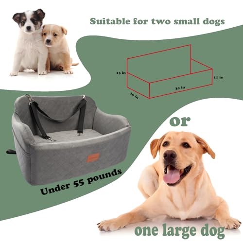 Large Dog Booster Car Seat with Memory Foam Cushion, Black Q2098