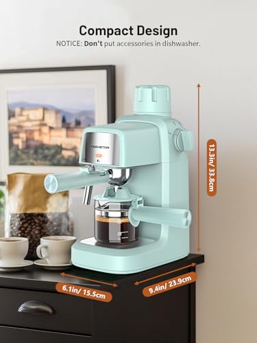 3.5Bar Espresso Machine with Milk Frother, 800W Compact Cappuccino Maker G96105