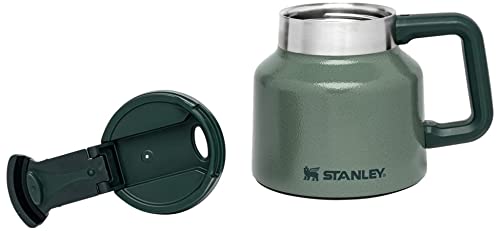 Stanley Admiral's Mug 20 oz Insulated Stainless Steel Coffee Cup with Flip Lid, Hammertone Green Q7415