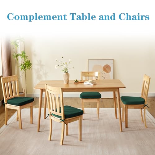 Chair Cushions for Dining Chairs Set of 4, Non Slip with Ties, Black H39445
