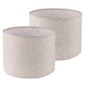 Lamp Shades Set of 2 Drum Fabric Lampshades12.6"Dx9.5"H Shades for Table,Floor,Pendant Lamps Lampshades (Spider Fitter), Beige Lampshades Natural Linen Hand Crafted…