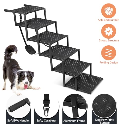 Foldable Dog Stairs for Car, SUV & Truck, Non-Slip, 200 Lbs T92186