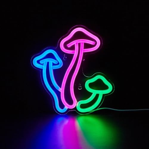 LED Neon Mushroom Sign USB Powered Night Light for Kids Room Decor F370