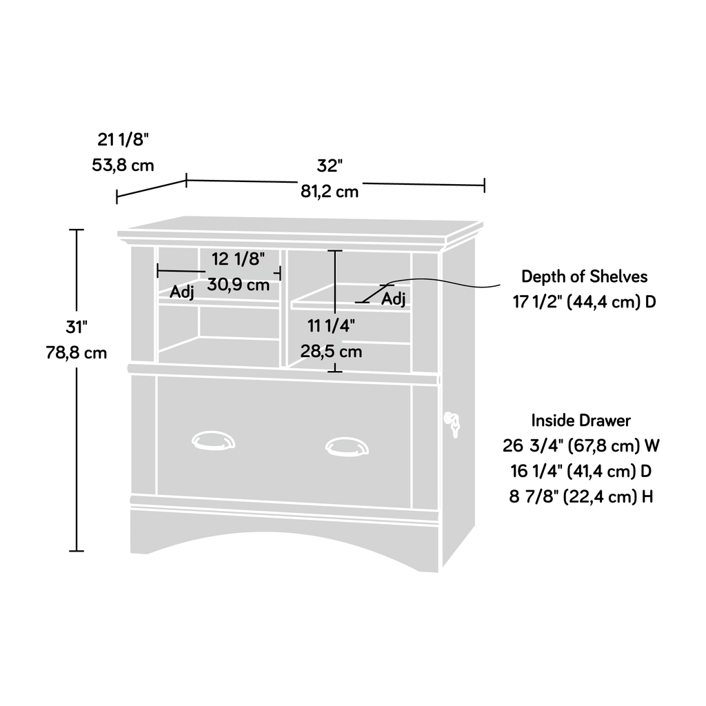 Sauder Harbor View Lateral File, Salt Oak Finish P344003