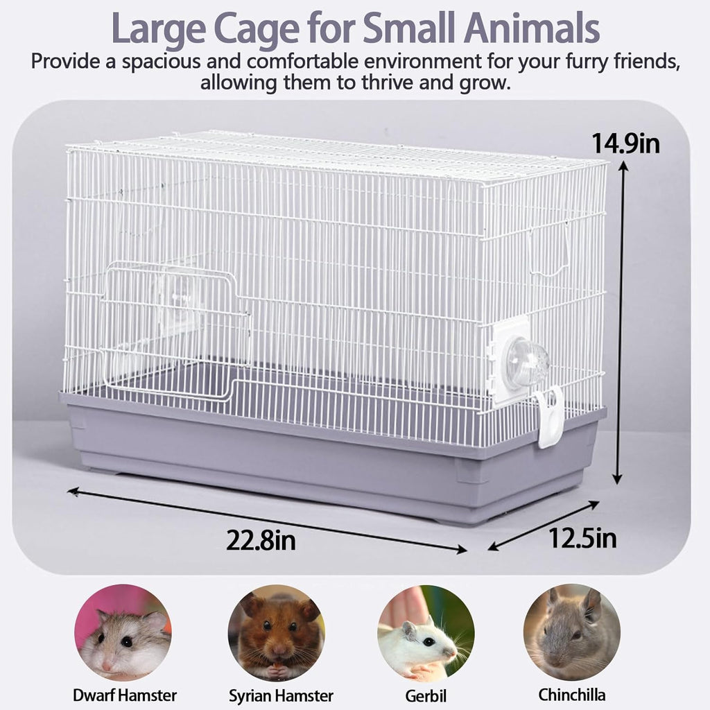 kathson Hamster Cage with Accessories, 3-Level, Grey E233111