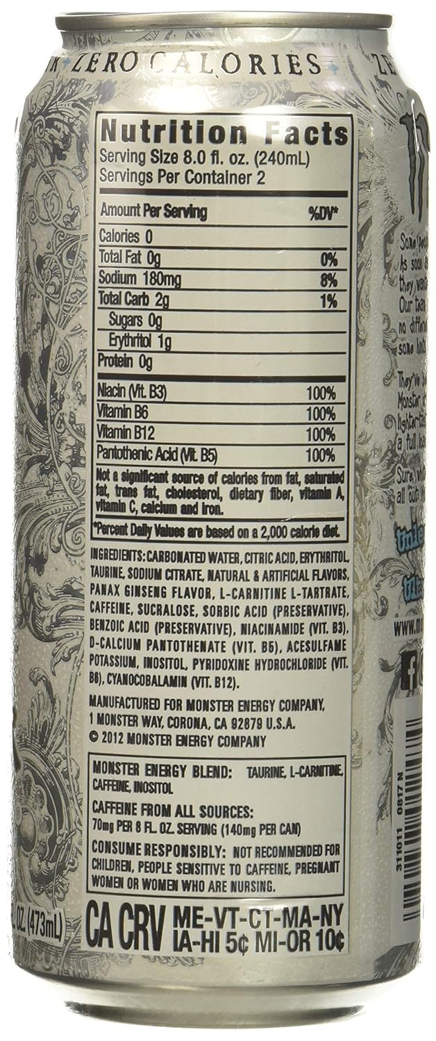 Monster Energy Zero Ultra, 16 Fl Oz Can W896987