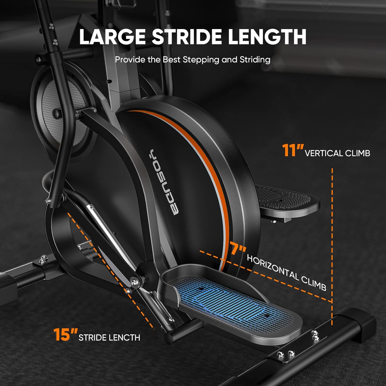 YOSUDA Pro Cardio Climber Stepping Elliptical Machine, 3-in-1 Total Body Fitness Trainer I3058