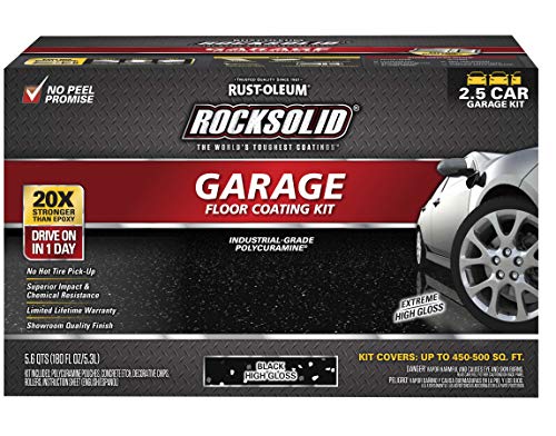Rust-Oleum RockSolid Polycuramine Garage Floor Coating, 2.5 Car Kit, High Gloss Gray F2688