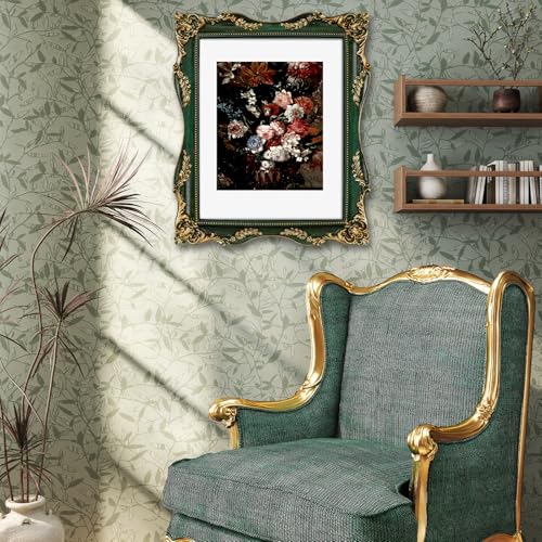 Black Vintage Picture Frame with Mat for 5x7 or 8x10 Photos E9622