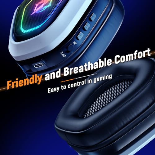 2.4GHz Wireless Gaming Headset for PC PS5 PS4 with Flip Microphone M29946